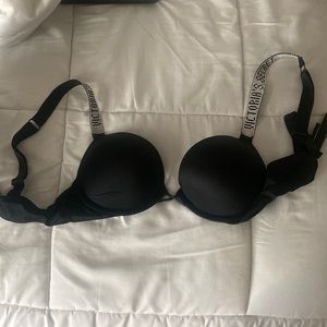 practically brand new rhinestone black victoria secret bra
